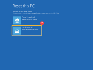 System Reset Settings on Windows 10/11