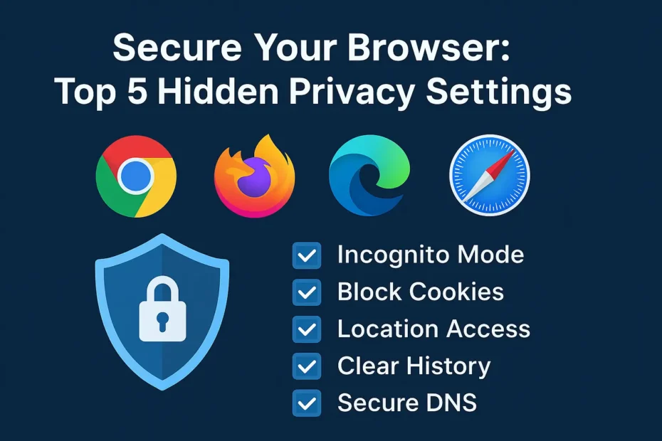 Browser privacy settings for Chrome, Firefox, Safari, and Edge