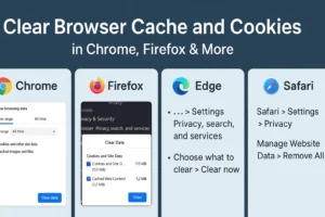 Clear browser cache and cookies