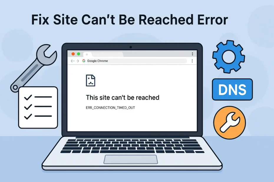 Fix site can’t be reached error in Chrome browser – illustrated steps