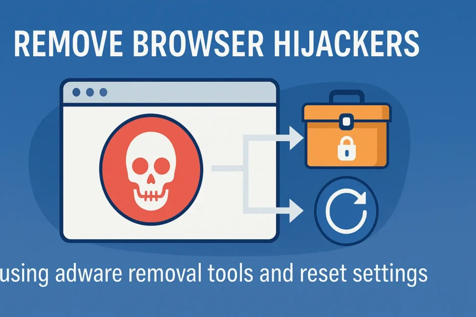 Remove browser hijackers using adware removal tools and reset settings