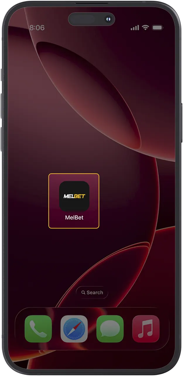 Click the icon to start the MelBet app on your mobile device.