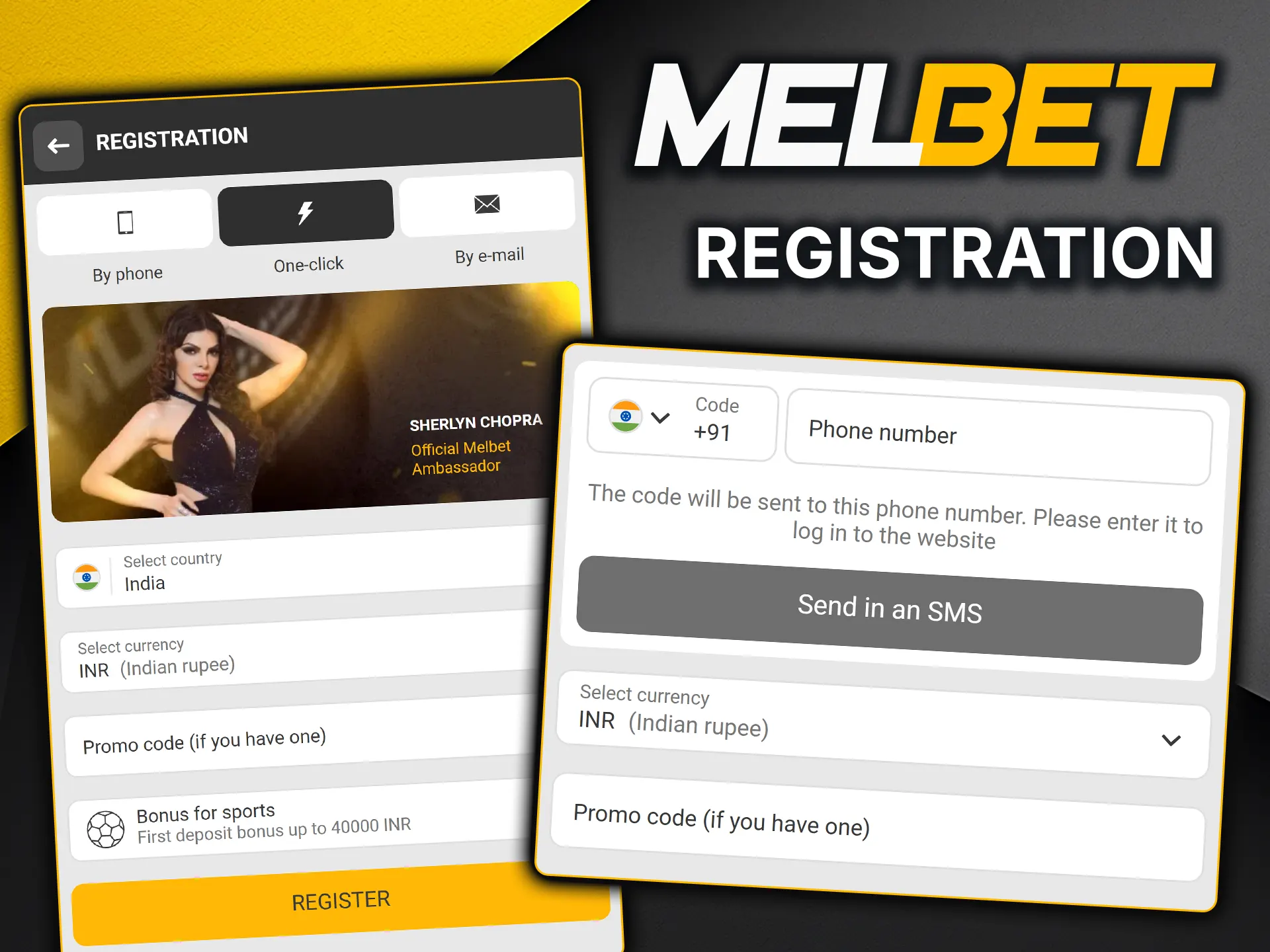 Create your profile in seconds using the MelBet app.