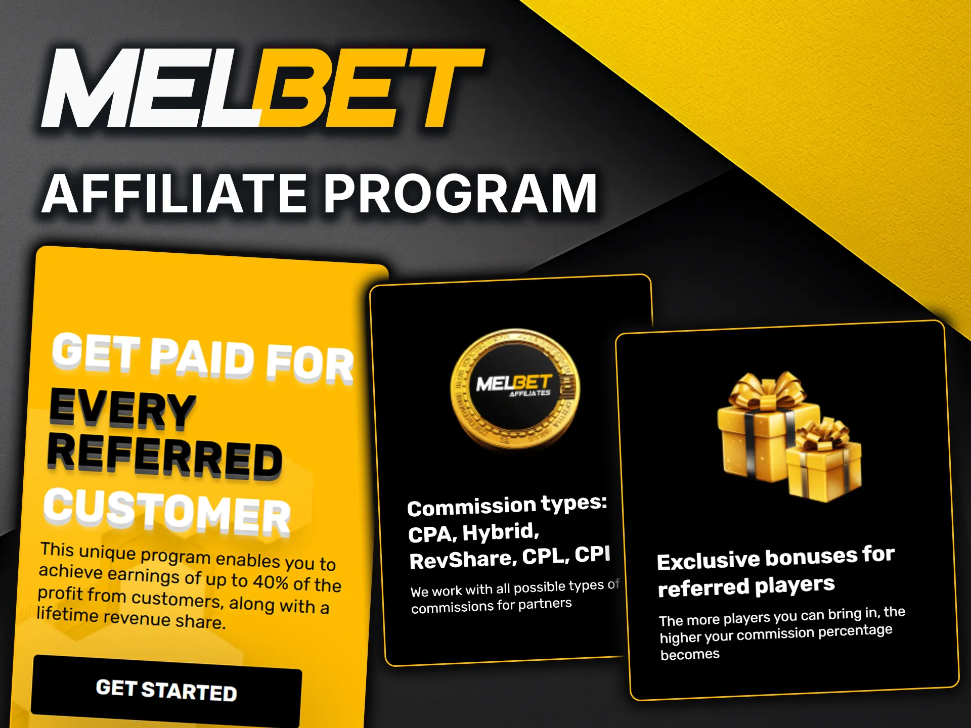 Partner with the MelBet affiliate program to earn commission on traffic.