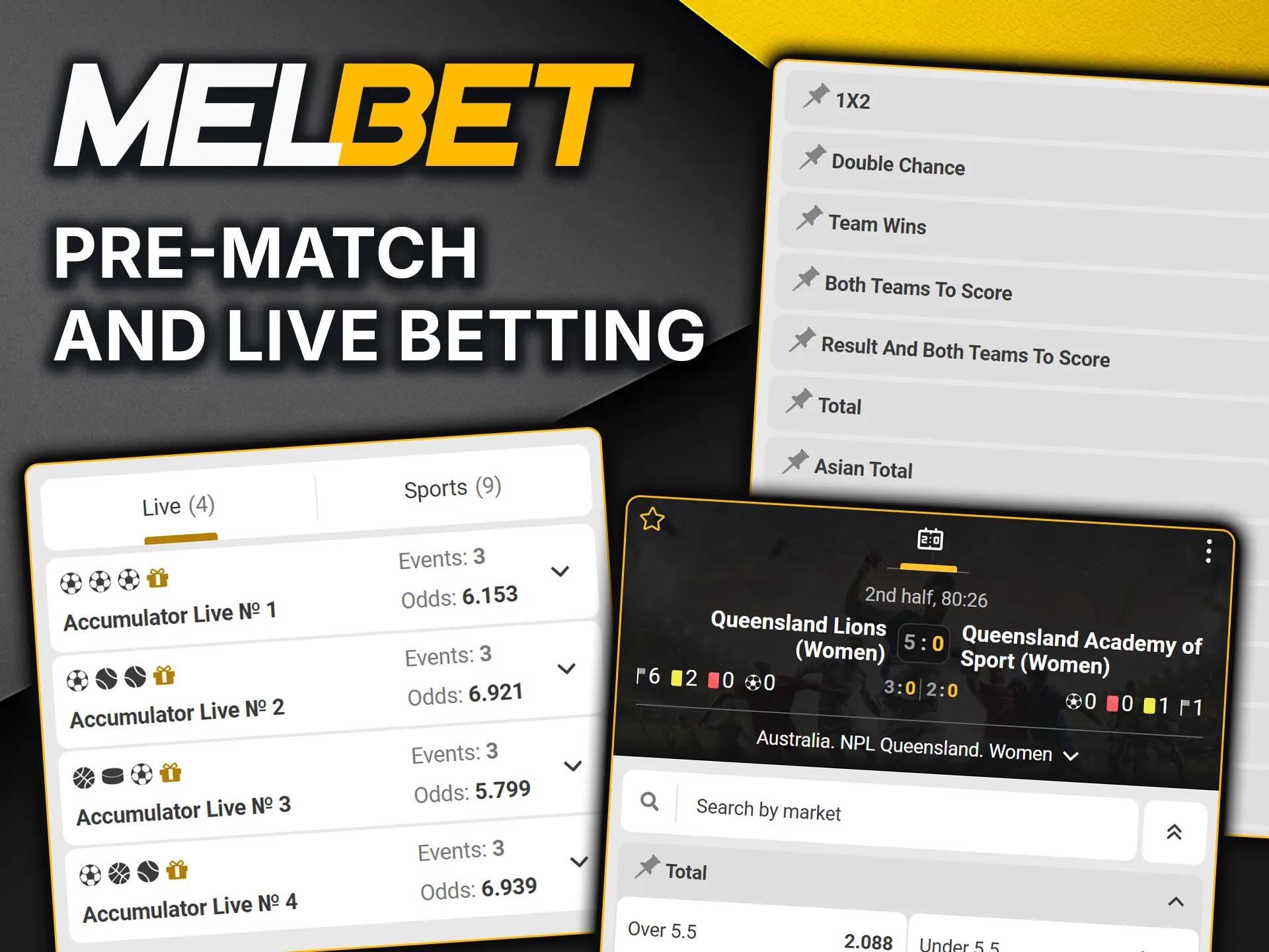 Compare MelBet sports betting options for pre-match and in-play action.