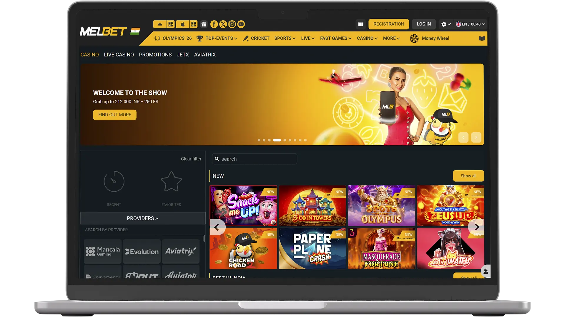 Explore the full collection of online slots on the MelBet official website.