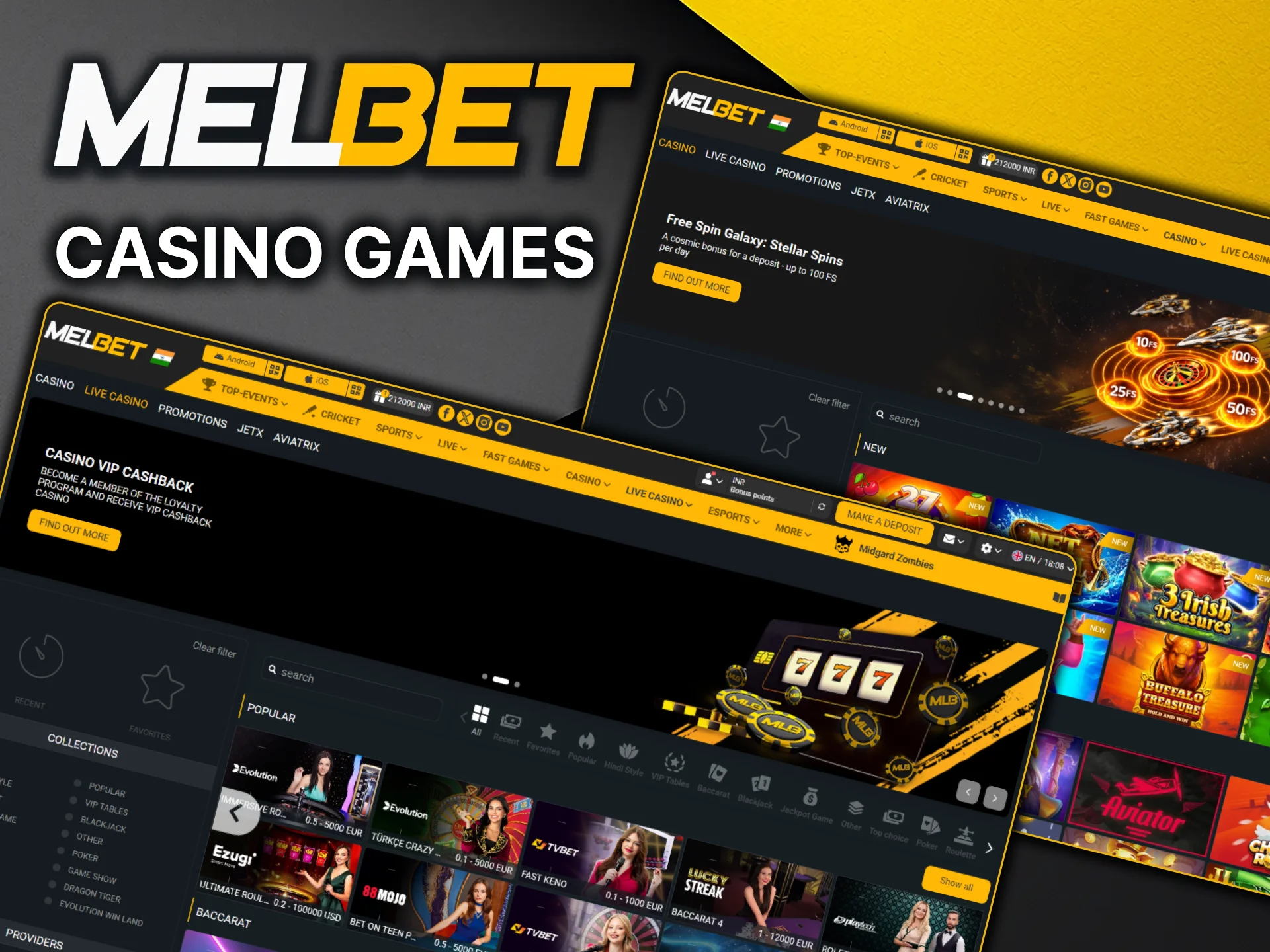 MelBet offers a wide selection of casino games and live dealer games to suit every taste.