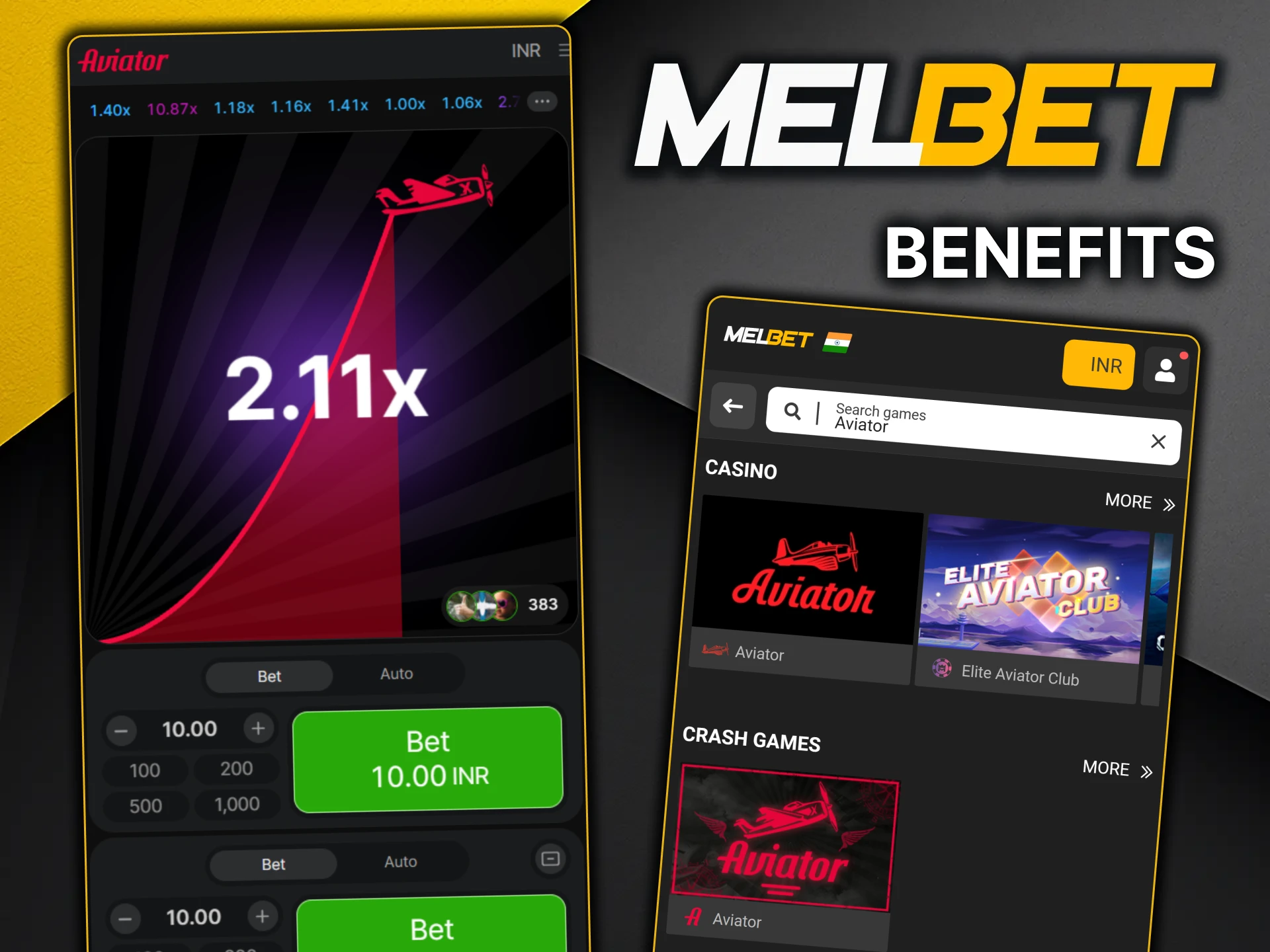 See the benefits of the Aviator game you can play at MelBet casino.