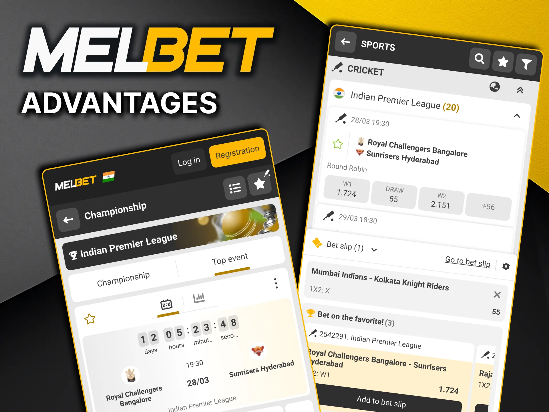 MelBet IPL features offering many markets, smooth interface and updated odds.