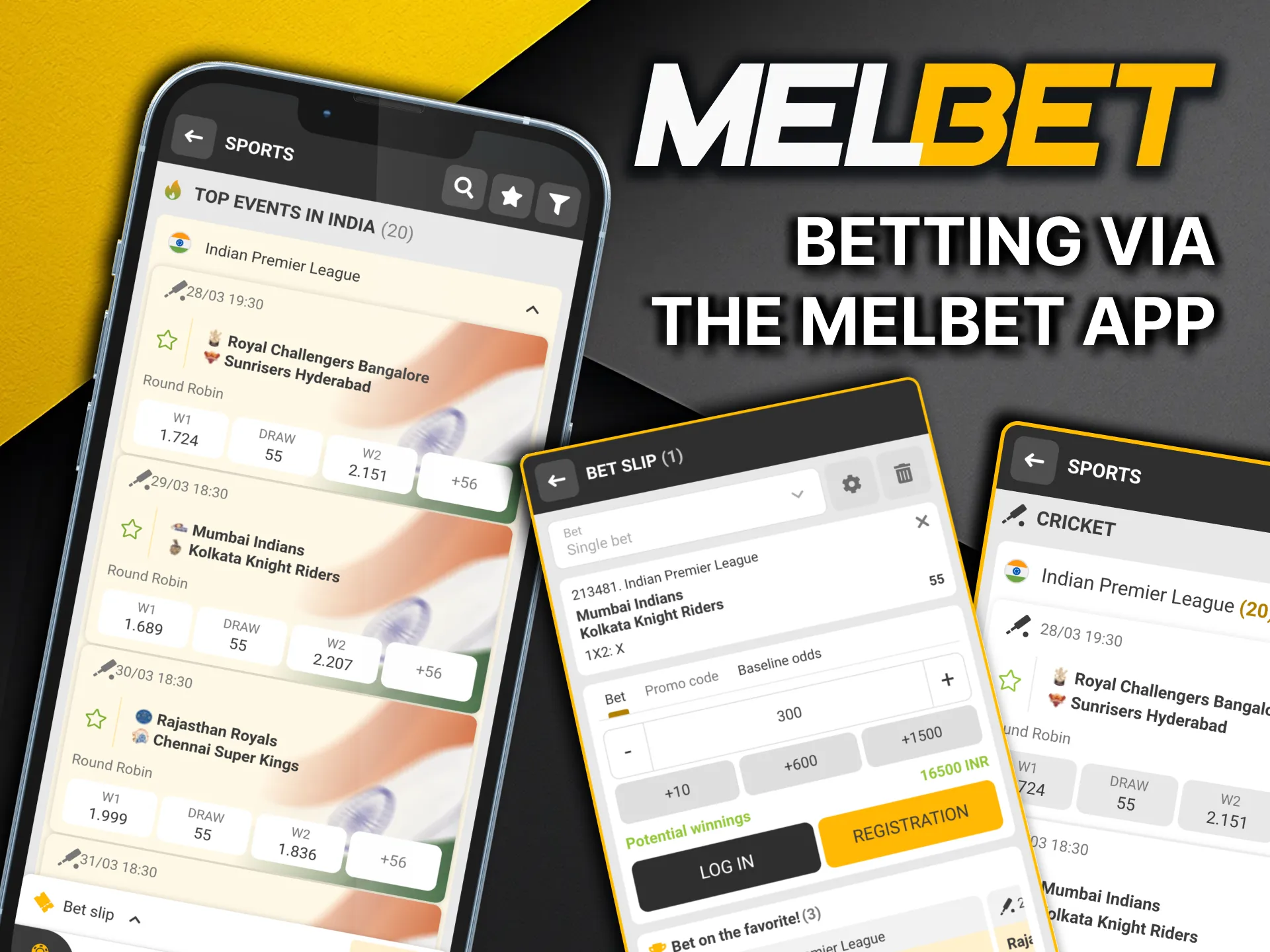How to bet on IPL using the MelBet mobile application.