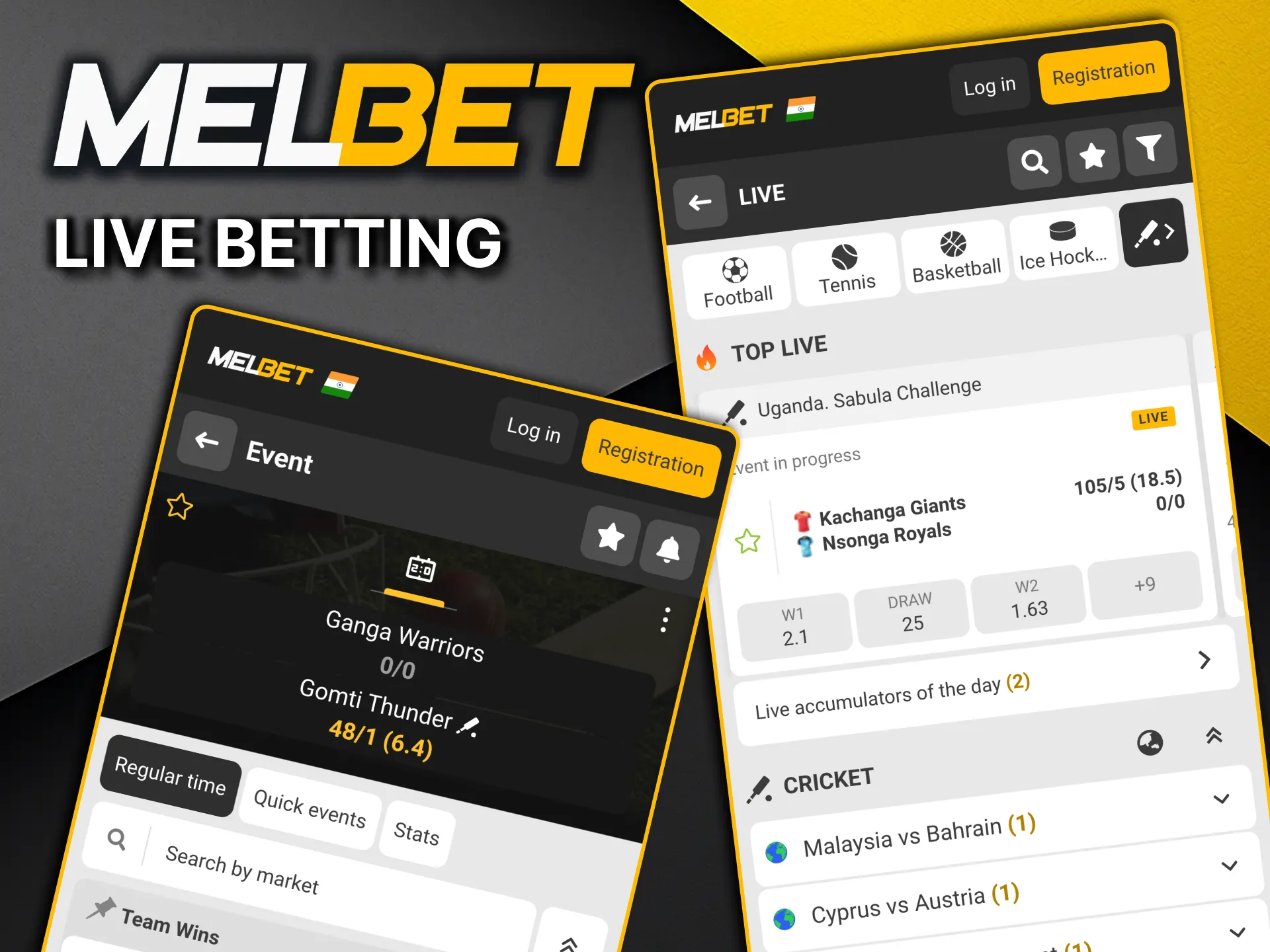 Dynamic MelBet IPL live betting featuring instant odds changes.