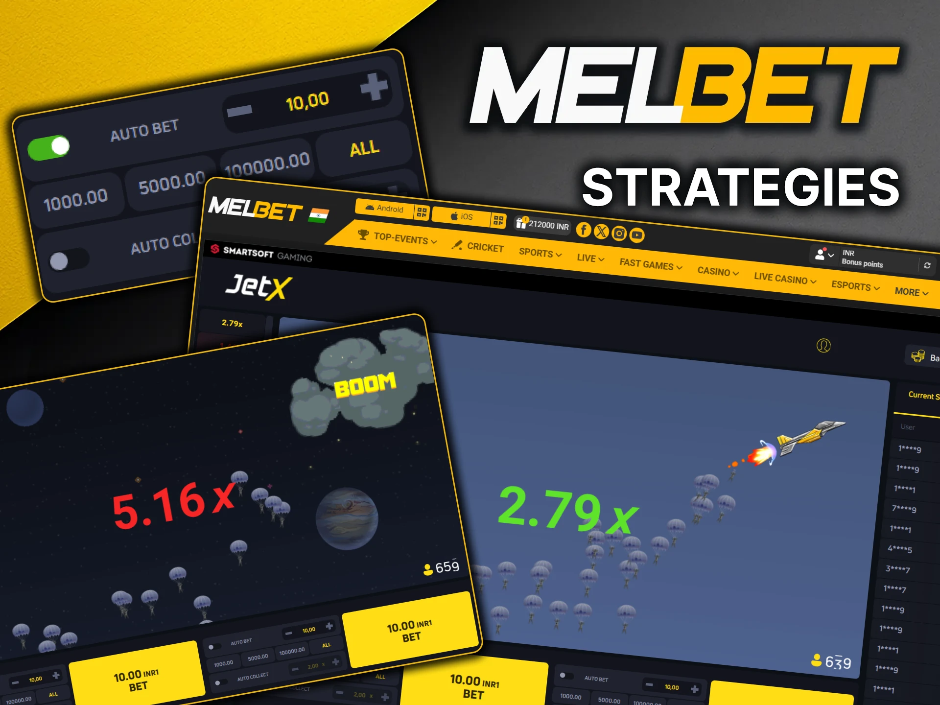 Try your winning strategies in the JetX game on the official MelBet website.