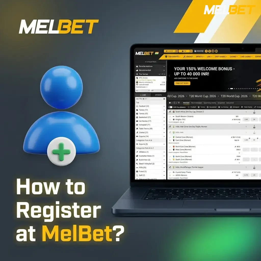 Guide on how to register, verify, and log in to a MelBet India betting account.