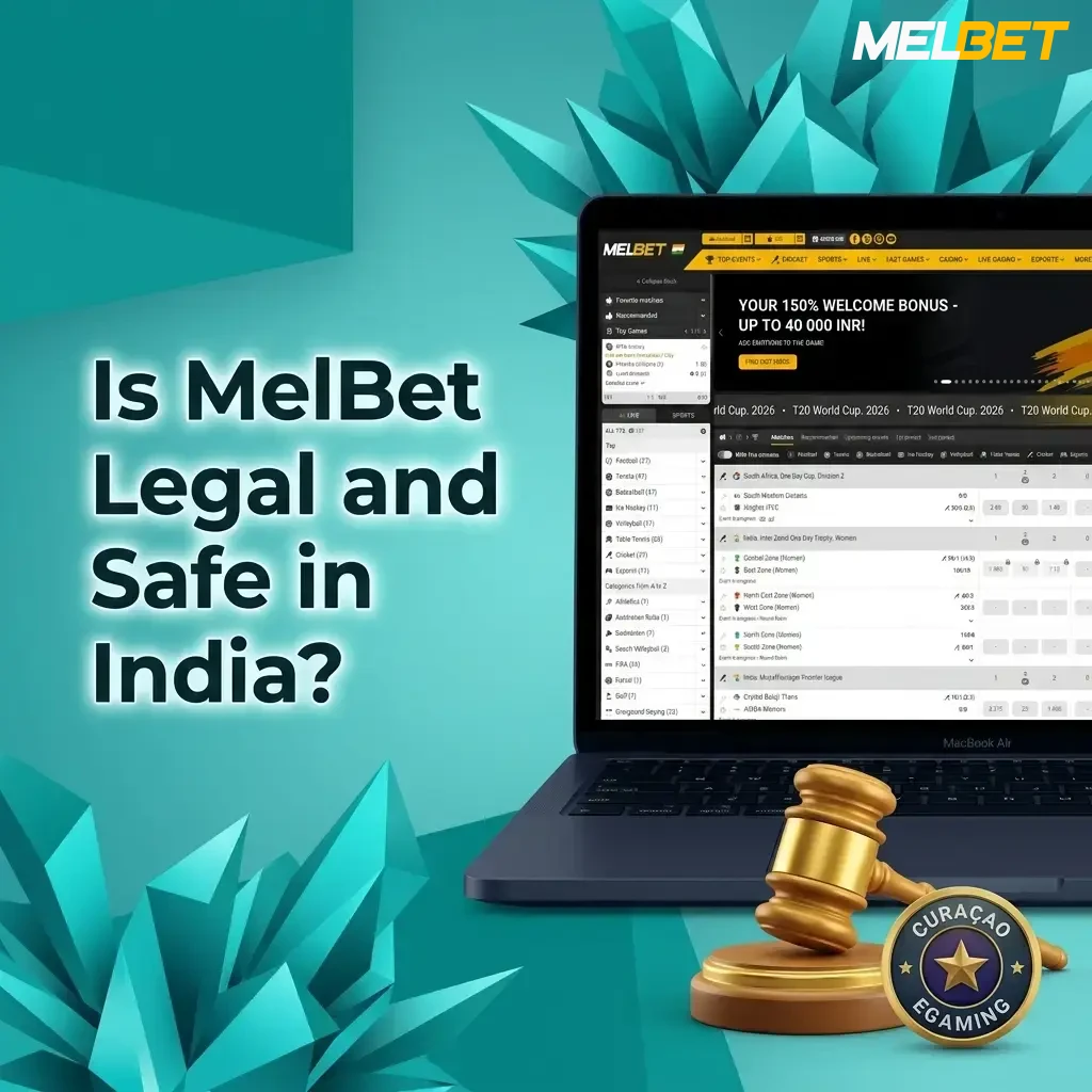 Overview of MelBet's legal status, SSL security features, and safe online betting environment for Indian players.