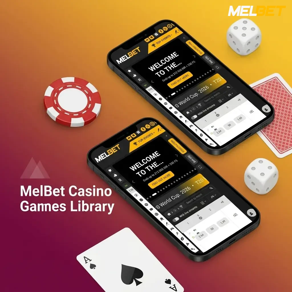 MelBet mobile casino games library with 8,000+ titles like slots, Aviator, and Live Teen Patti for Indian players.