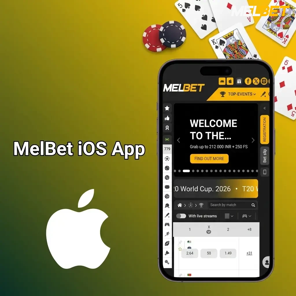 MelBet iOS app download and installation steps on an Apple device for casino and sportsbook access.