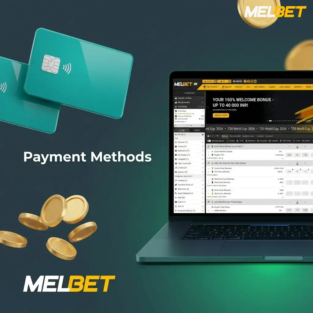 Table of MelBet India payment methods, including UPI, Paytm, and crypto, with deposit limits, fees, and processing times.