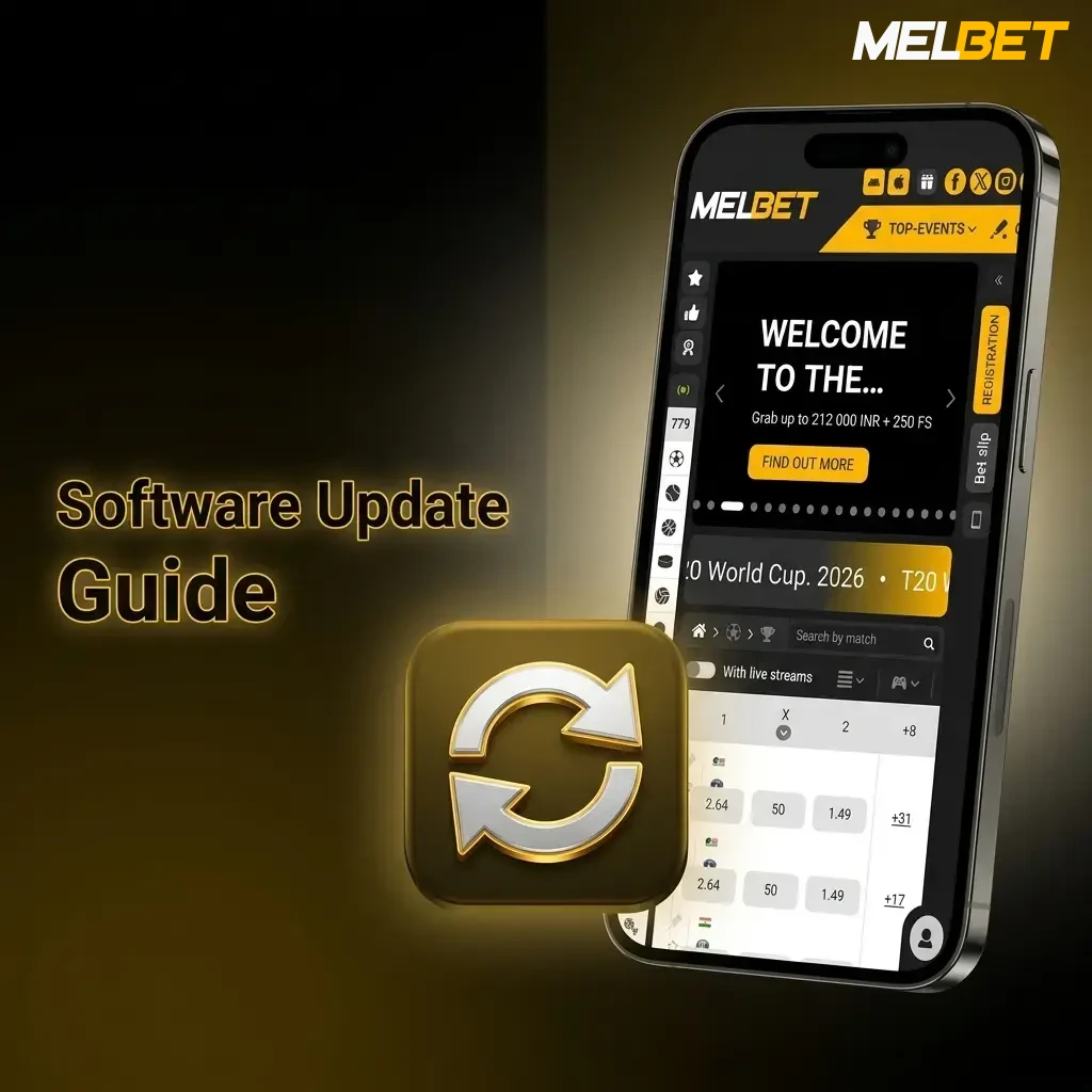 Step-by-step software update guide for the latest MelBet app version on Android and iOS.
